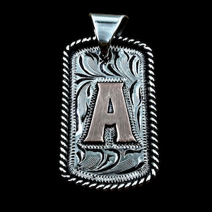 Custom Handmade US Dog Tag mirror Ornament, Keychain, Pendant, Necklace. Copper Initial. Made to Order (21 days). Free 23&quot; Chain & Keychain