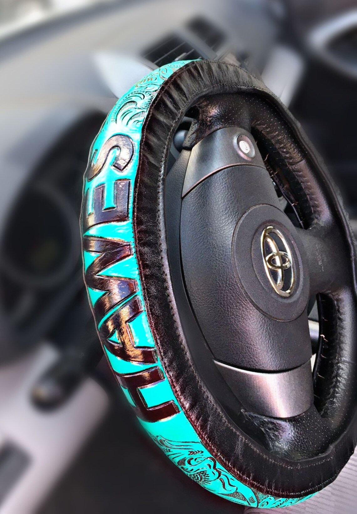 Tooled Leather Steering Wheel Cover CUSTOMIZABLE. Different Etsy