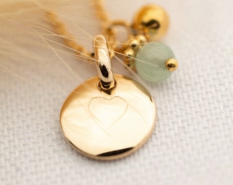 Medalla personalizada y collar de piedra - Collar grabado para hermana, amiga, mejor amiga, mamá, Collar de mensaje - Joyería personalizada - isabelle b