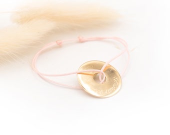 Bracelet personnalisé plaqué or femme, Bracelet cible, Bijou femme personnalisé, Cadeau personnalisé femme, Bracelet prénom à personnaliser