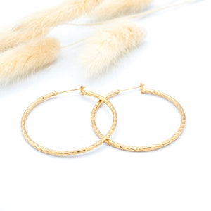 Gold Plated Twisted Hoop Earrings for Women - 750 Gold Plated Hoops - Teen, Girlfriend, Isabelleb, Isabelle Jewelry, Mother&#39;s Day