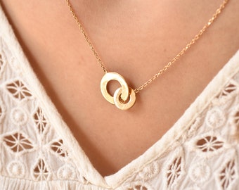 Personalized Necklace Duo Rings, Mom Gift, Grandmother's Day, Mom Jewelry, Grandma, Godmother, Personalized Bride Gift, isabelle b