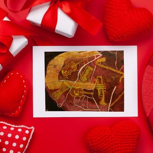 Cartolina musicale di San Valentino dal cuore di Artsantics