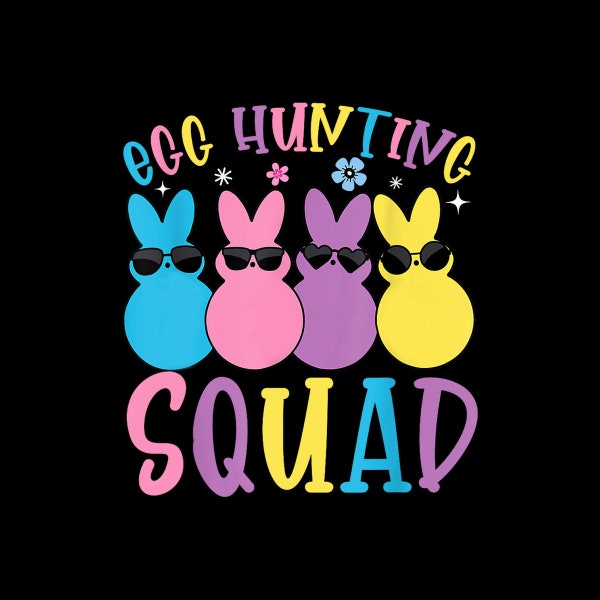Egg Hunting Squad Crew Family Happy Easter Bunny Digital PNG