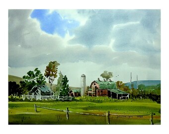 Chemung Farm, original watercolor