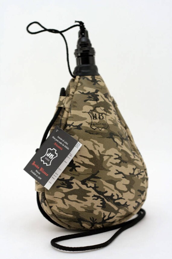 Spanish Bota Bag Leather Wine Skin Camouflage Handmade In - Spanish Leather Wine Skin Spanish Bota Bag Leather Wine Skin Camouflage Handmade In - Spanish Leather Wine Skin