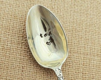 Engraved Teaspoon / Free Personalisation / Tea <3 / Personalised Spoon / Tea Gift / Tea Lover / Hand Stamped Cutlery