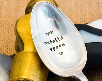 Personalised Nutella Spoon /  Engraved Spoon / Hand Stamped Custom Spoon / Chocolate Spoon / Nutella Spoon