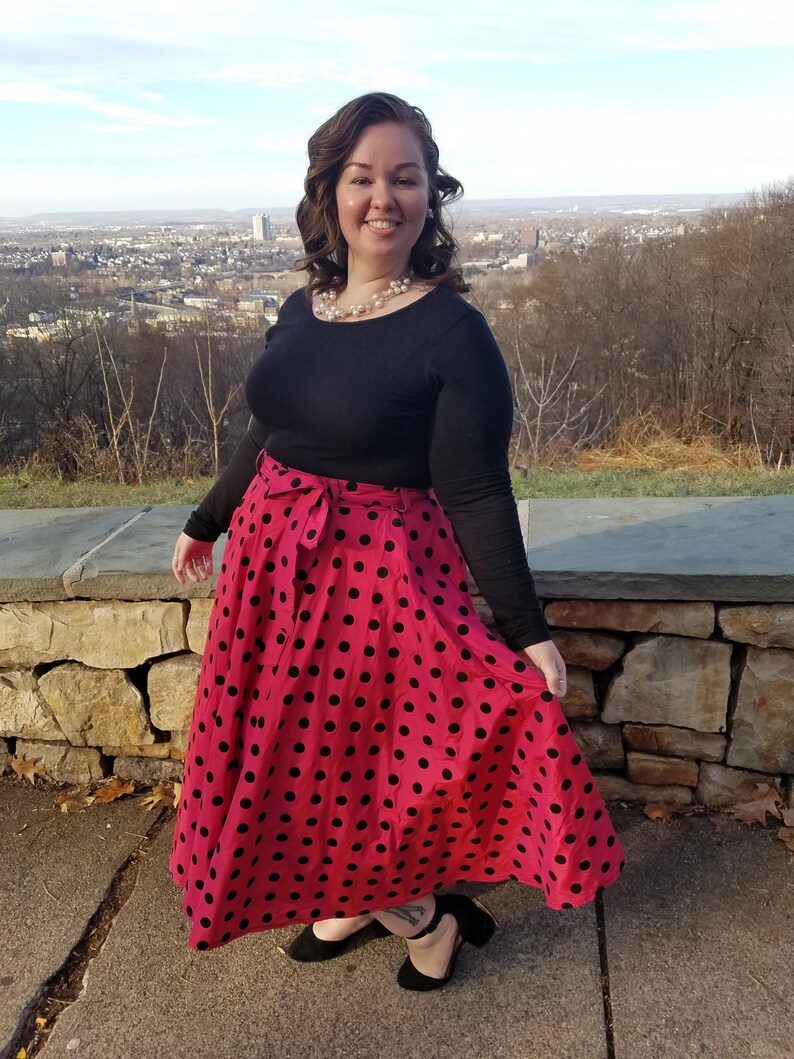 Women's Circle Skirt w/ Sash & Pockets Tea length Etsy
