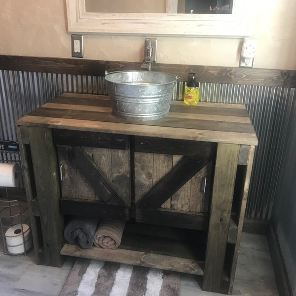 Rustic Bathroom Vanity Etsy