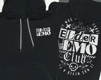 Elder Emo Club Unisex Hoodie XS-5XL / It Was Never a Phase Sweater Emo Gift Emo is Not Dead Emo Clothing Scene Hoodie Alternative Pop Punk