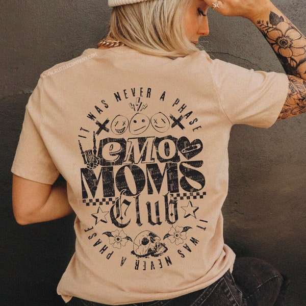 Emo Moms Club Graphic Tshirt Unisex XS-5XL / Goth Mother Shirt Ghoul Mom Shirt Punk Tattooed Mama Goth Pregnancy Announcement Alternative