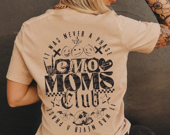 Emo Moms Club Graphic Tshirt Unisex XS-5XL / Goth Mother Shirt Ghoul Mom Shirt Punk Tattooed Mama Goth Pregnancy Announcement Alternative