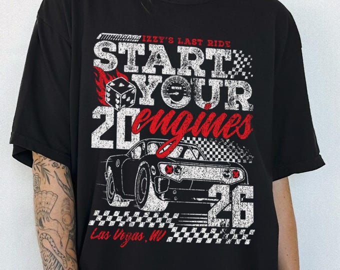 Racing Bachelorette Tshirt Unisex XS-5XL / Race Car Themed Bach Party Matching Shirts Checkered Bachelorette Custom Bride Bridal Party Tee