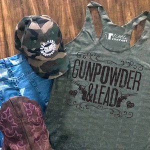 Gunpowder and Lead Women&#39;s Tank in Various Colors XS-2XL // Country Music Tank // Country Concert Tank // Country Music