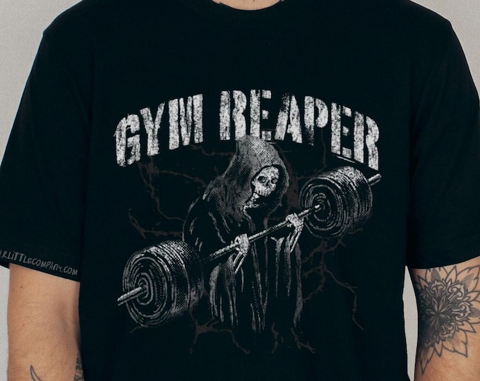 Gym Reaper Unisex Tshirt XS-5XL / Funny Gothic Powerlifting Shirt Gym Pump Cover Weightlifting Shirt Funny Lifting Shirt Dark Goth Gym Wear