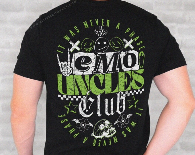 Emo Uncles Club Graphic Tshirt Unisex XS-5XL / Custom It was Never a Phase Uncle Life Shirt Uncle Gift for Him Uncle Tee Elder Emo Club