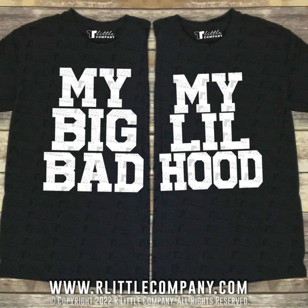 Big Little My Big Bad My Lil Hood My Fam Do Stuff Yo Fam Wish They Could Black Unisex Tees XS-5XL / Big Little Reveal / Sorority Shirt