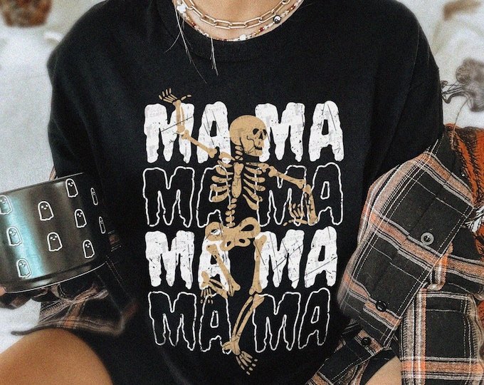 Mama Skeleton Graphic Tshirt Unisex XS-5XL / Trendy Mom Shirt Ghoul Mom Shirt Punk Mama Goth Pregnancy Announcement Alternative Emo Mom