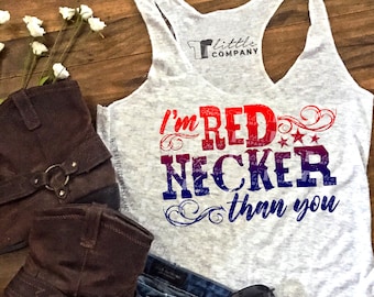 I'm Rednecker Than You Women's Triblend Tank XS-2XL // Country Concert Tank // Country Music // Country Festival