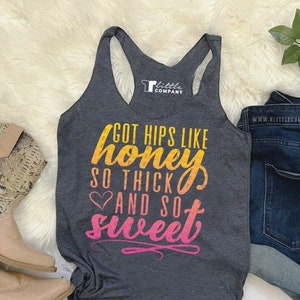 Got Hips like Honey So Thick & So Sweet Women's Triblend Tank XS-2XL // Country Concert Tank // Country Music // Country Festival