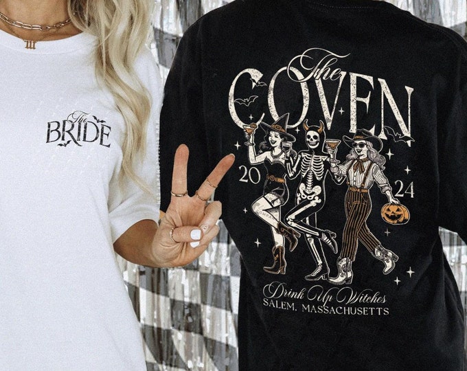 Witchy Bachelorette Unisex Shirt XS-5XL / Custom Spooky Bride Gothic Graphic Tee Bachelorette Party Tshirts The Brides Coven Salem Witches