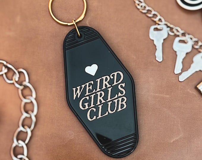 Weird Girls Club Motel Acrylic Keychain / Goth Punk Keychain Bag Accessory