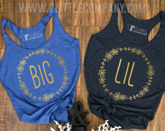 Big / Little / Gbig / Glittle + More -- Color Customizable Daisy Floral Wreath Women's Lightweight Tanks in Various Colors XS-2X