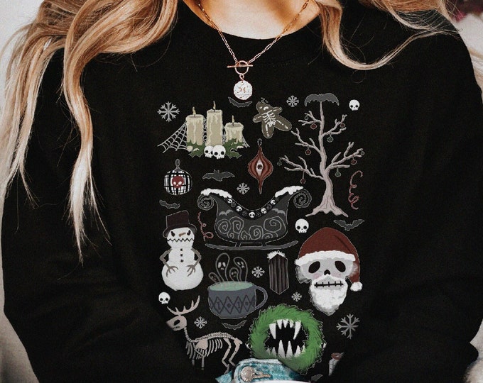 Halloween Ugly Christmas Sweater Unisex S-3XL / Spooky Christmas Sweater, Creepy Christmas, Goth Christmas Sweater, Merry Creepmas, Xmas