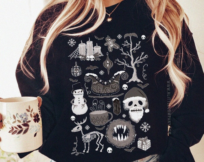 Halloween Ugly Christmas Sweater Unisex S-5XL / Spooky Christmas Sweater, Creepy Christmas, Goth Christmas Sweater, Merry Creepmas, Xmas