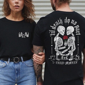 Til Death Custom Couples Unisex Shirt XS-5XL / Til Death Do Us Part Spooky Couple Anniversary Gift Matching Tshirts Halloween Wedding Gift
