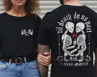 Til Death Custom Couples Unisex Shirt XS-5XL / Til Death Do Us Part Spooky Couple Anniversary Gift Matching Tshirts Halloween Wedding Gift