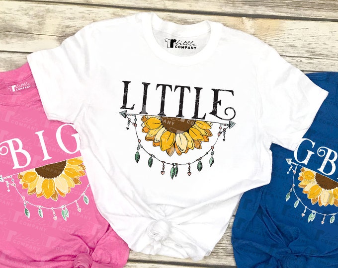 Big Little Sunflower Color Customizable Unisex Soft Tees S-2XL