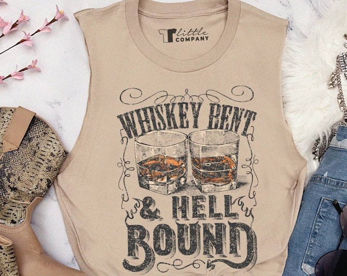 Whiskey Bent Country Concert Tank | Unisex Cut Tank XS-5XL | Western Vintage Graphic Tank Nashville Girls Trip Country Music Girls Trip