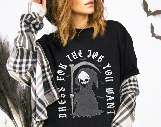 Grim Reaper Goth Tshirt Unisex XS-5XL / Emo Shirt Alternative Clothing Halloween Shirt Spooky Season Spooky Vibes Horror Gifts Horror Movie