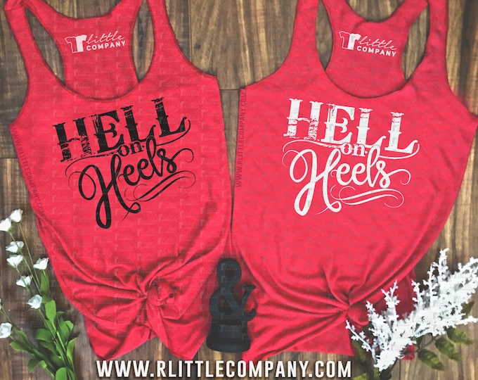 Hell on Heels Women's Tank in Various Colors XS-2XL // Country Music Tank // Country Concert Tank // Country Music