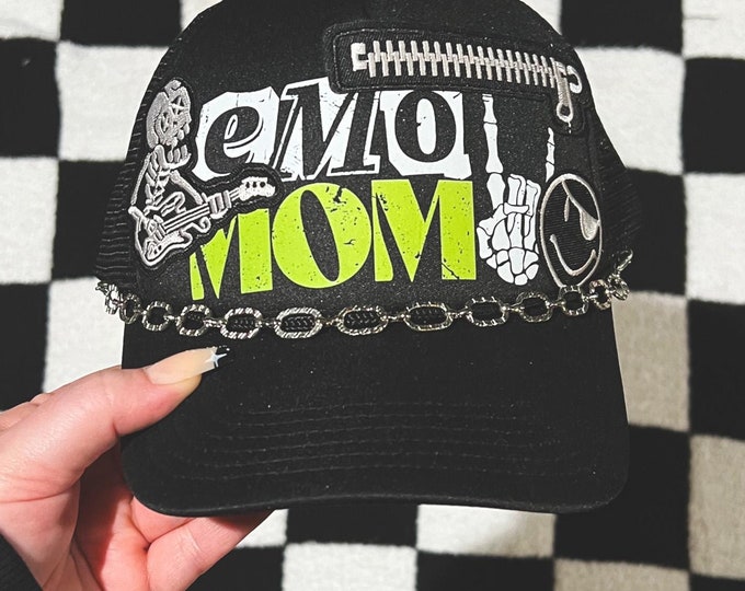 Emo Mom Trucker Hat / Elder Emo Pop Punk Emo Kid Gift for Mom Alt Fashion Goth Clothing It Was Never a Phase Emo Concert Festival