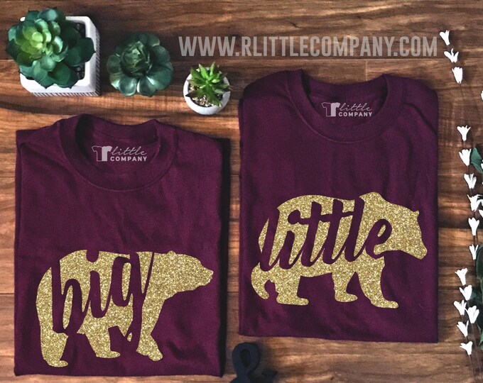 Big Little Bear Family Softstyle Unisex Tees XS-2XL