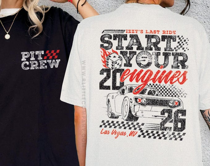Racing Bachelorette Tshirt Unisex XS-5XL / Race Car Themed Bach Party Matching Shirts Checkered Bachelorette Custom Bride Bridal Party Tee