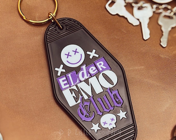 Elder Emo Club Motel Acrylic Keychain / It was Never a Phase Emo Keychain Bag Accessory