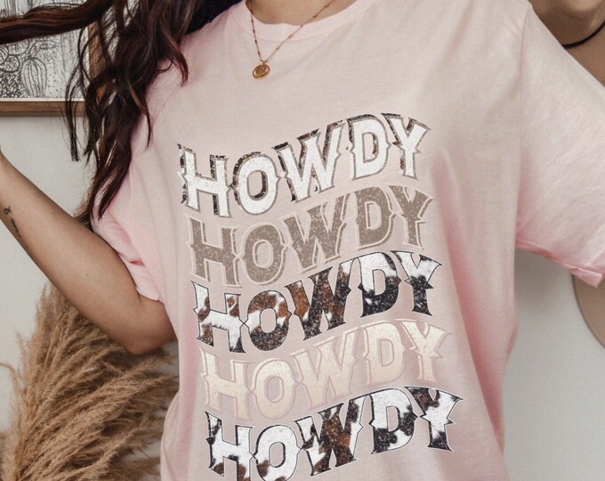 Howdy Western Graphic Tee Unisex XS-5XL / Western Distressed Country Concert Shirt Nashville Tshirt Cowgirl Graphic T Shirt Women's Trendy