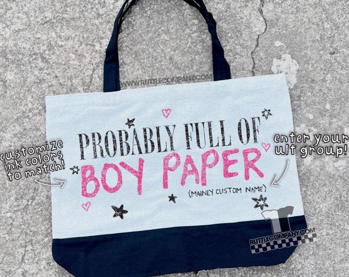 Probably Full of Boy Paper Kpop Tote Bag / Custom Group K-pop Idol Boy Group Bag Gift for Kpop Music Lover Korean Pop Stan