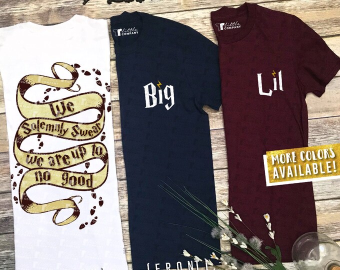 Big Little We Solemnly Swear Wizard Family Shirts Unisex Soft Tees S-2XL / Big Little Reveal / Gift / Sorority Shirt / Matching BFF