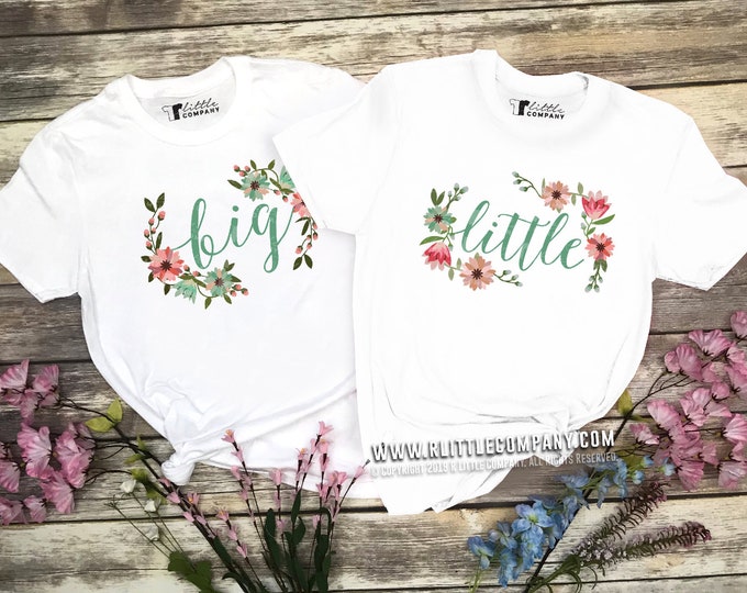 Big Little Spring Floral Family Unisex Soft Tees XS-2XL