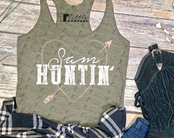 Sam Huntin' Women's Triblend Tank XS-2XL // Country Concert Tank // Country Music // Country Festival