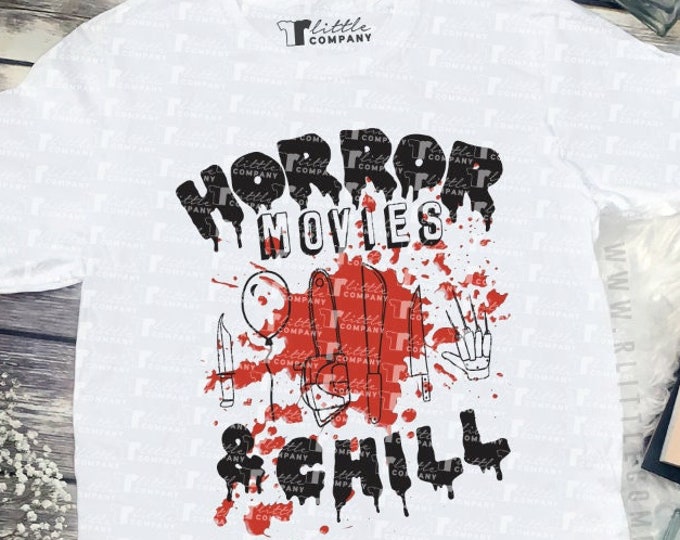 Horror Movies and Chill Blood Splatter Weapons of Choice Unisex Softstyle Tshirt XS-2XL