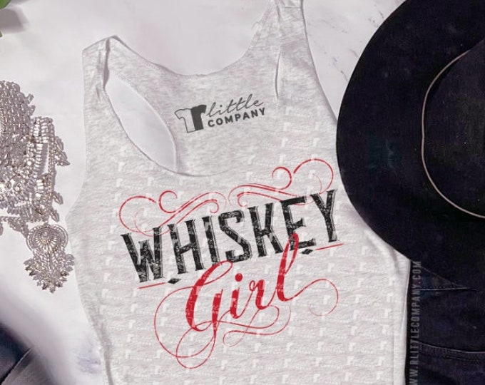 Whiskey Girl Women's Lightweight Tank XS-2XL / Country Concert Tank, Whiskey Drinking, Western, Script, Lyrics, Country Festival, Summer