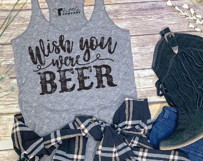 Wish You Were Beer Women's Triblend Tank XS-2XL