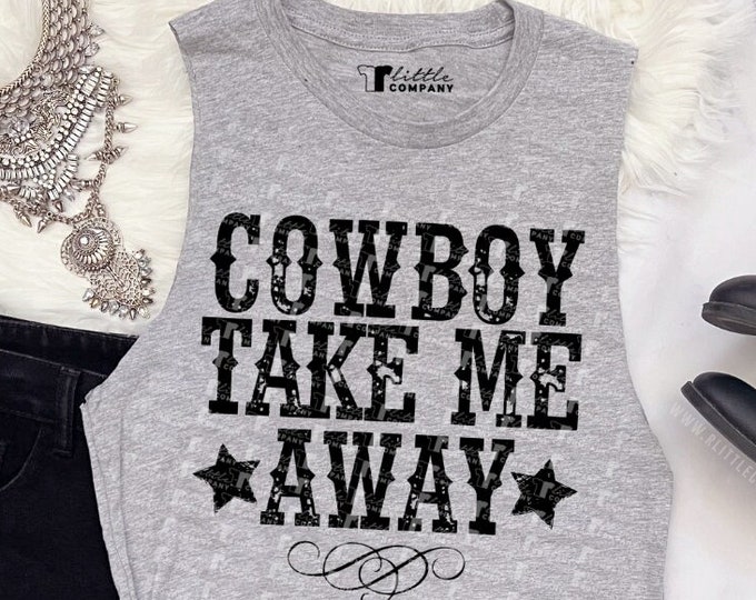 Cowboy Take Me Away Unisex Tank XS-5XL Softstyle