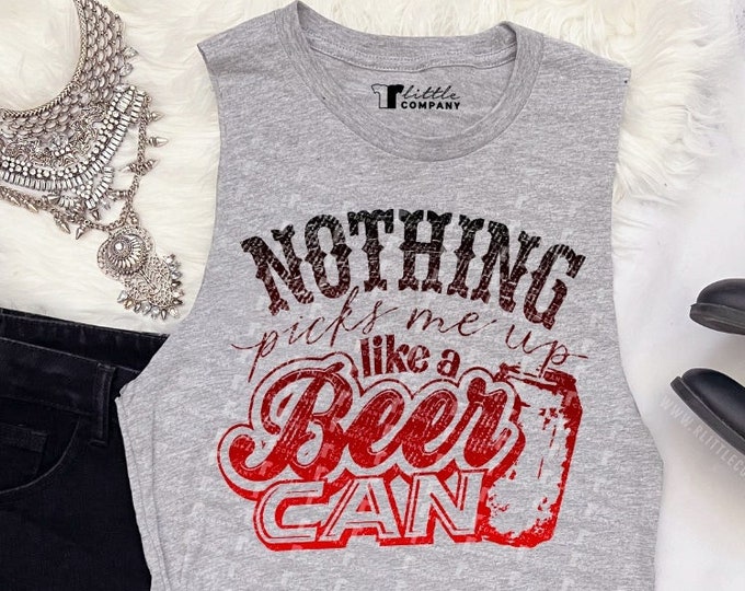 Nothing Picks Me Up like a Beer Can Soft Unisex Tank XS-5XL